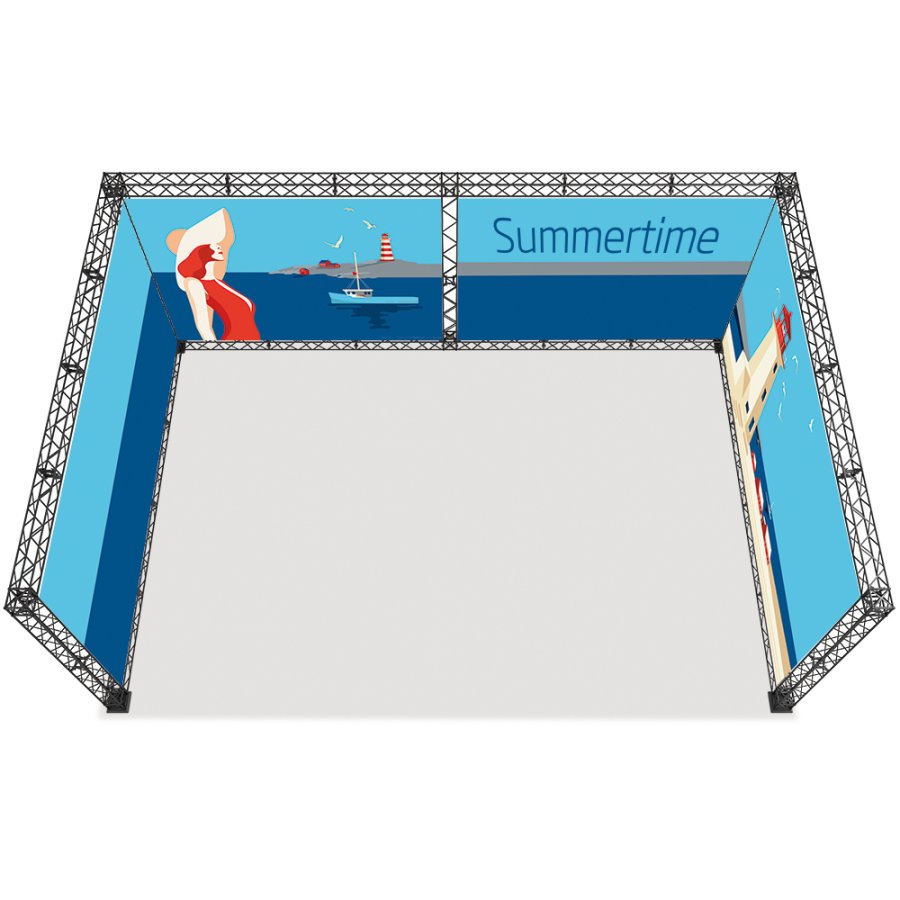 CROWN TRUSS 15 U-shape wall 3 x 3 m, 400 x 600 cm