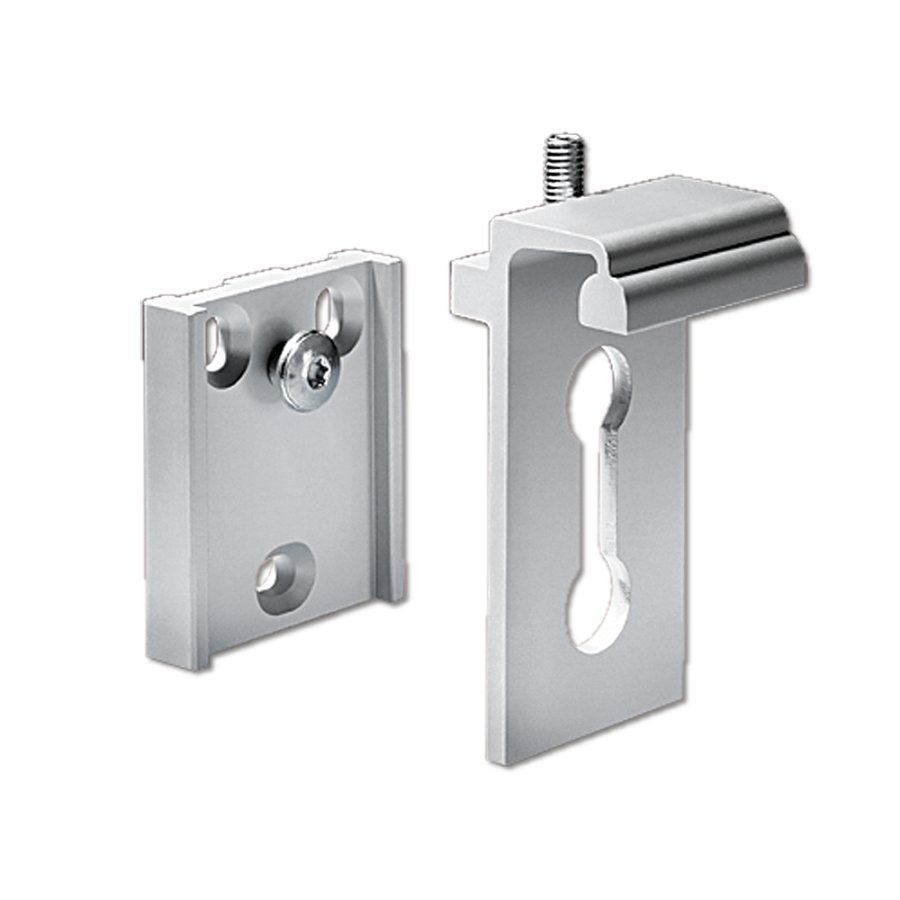 Tv&aring;delat aluminiumf&auml;ste f&ouml;r v&auml;ggmontering, utomhus bannerprofil, Silver