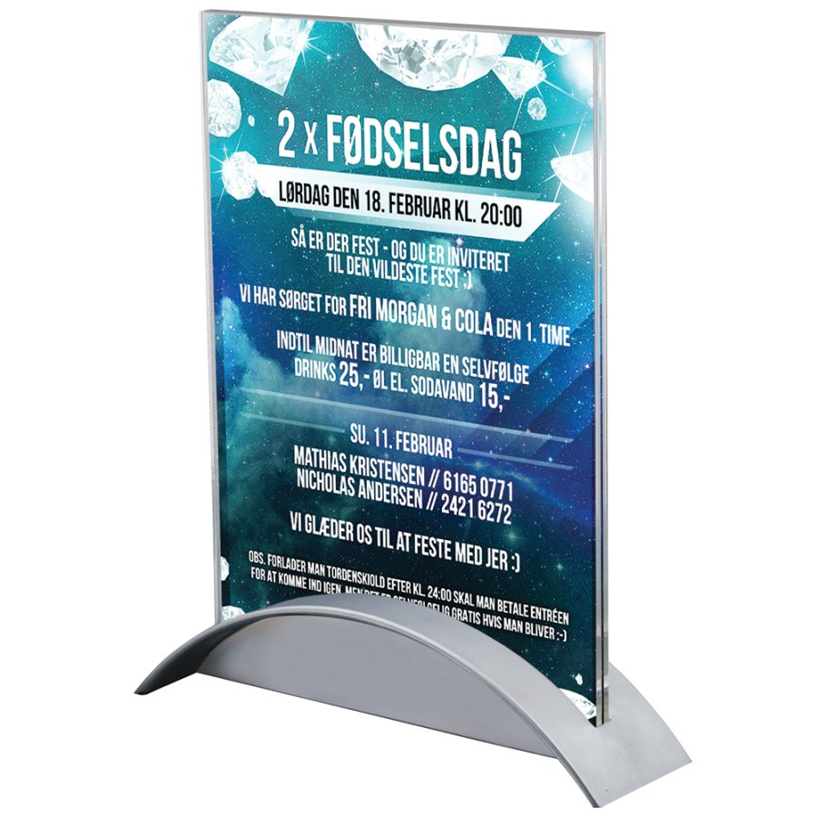 Rocket Menu korth&aring;llare vertikal - A5 - 14,8x21 cm - gr&aring;