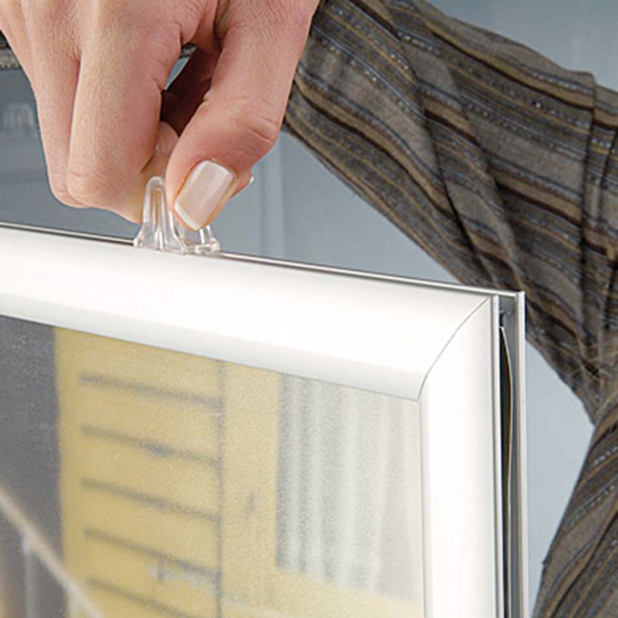 Inskjutbar ram dubbelsidig vertikal - 25 mm - 50x70 cm - silver