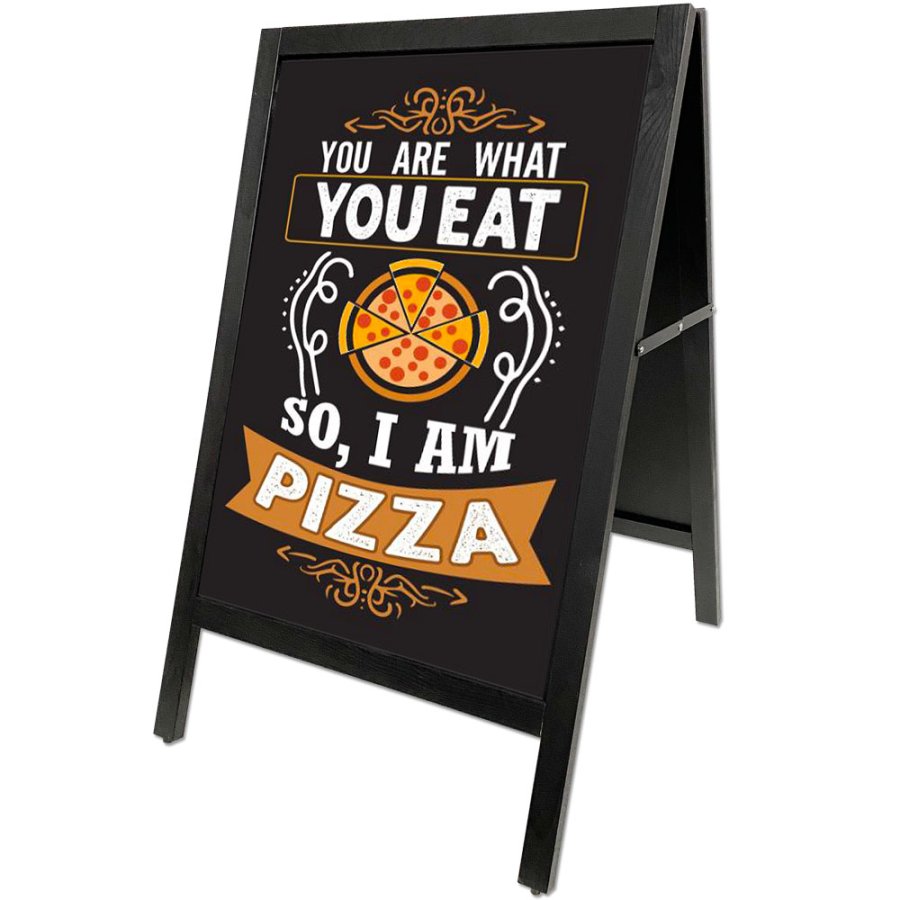 Wooden Griffelst&auml;ll - Gatupratare Griffeltavla 59x78cm svart bets