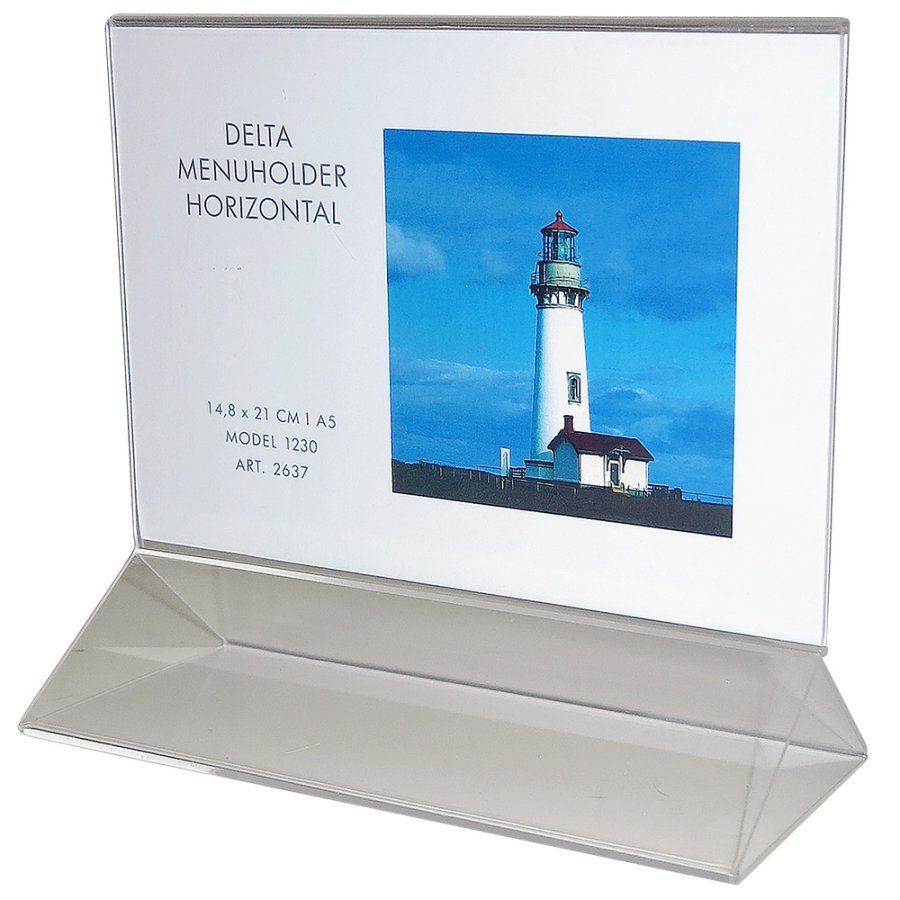 Delta Menu korth&aring;llare horisontell - A5 - 14,8x21 cm