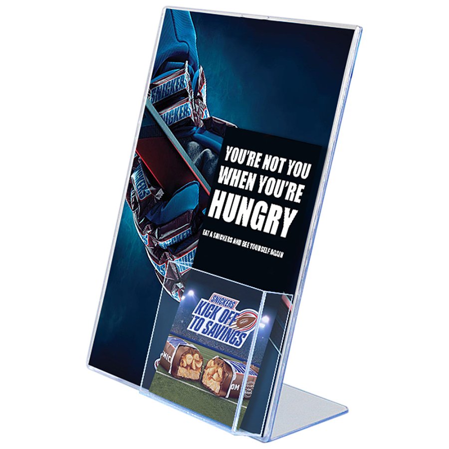 L-Meny korth&aring;llare A4 vertikal m/h&aring;llare f&ouml;r M65 broschyrer