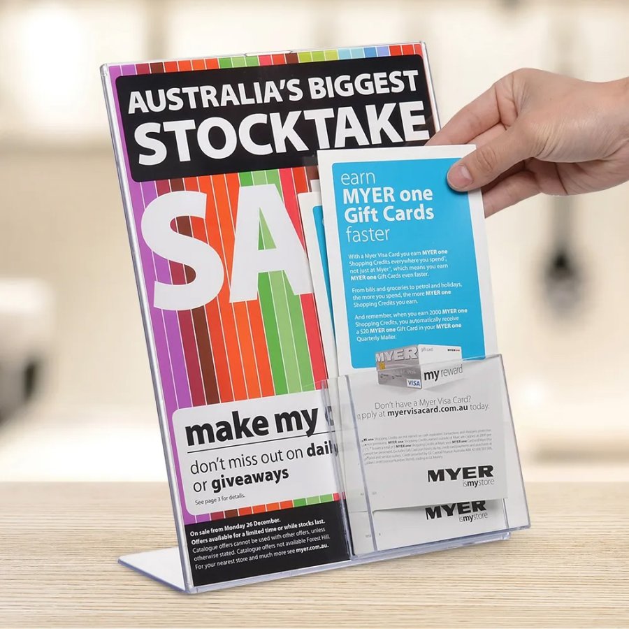 L-Meny korth&aring;llare A4 vertikal m/h&aring;llare f&ouml;r M65 broschyrer