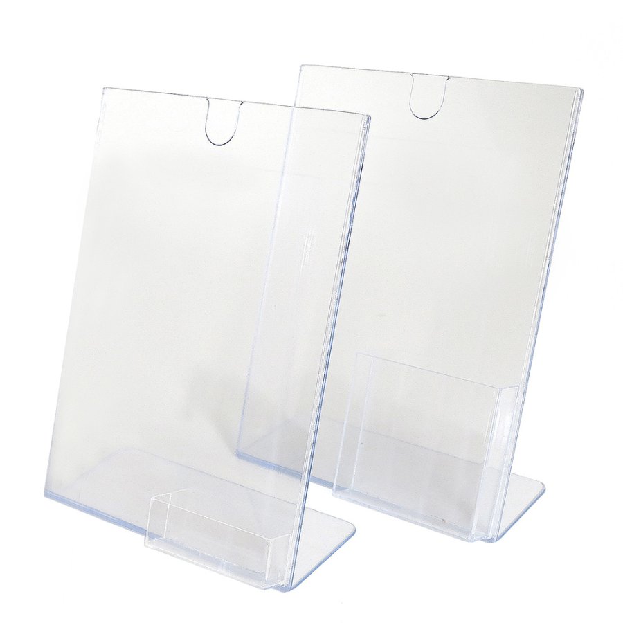 L - Menykorth&aring;llare A4 med vertikal visitkortsh&aring;llare