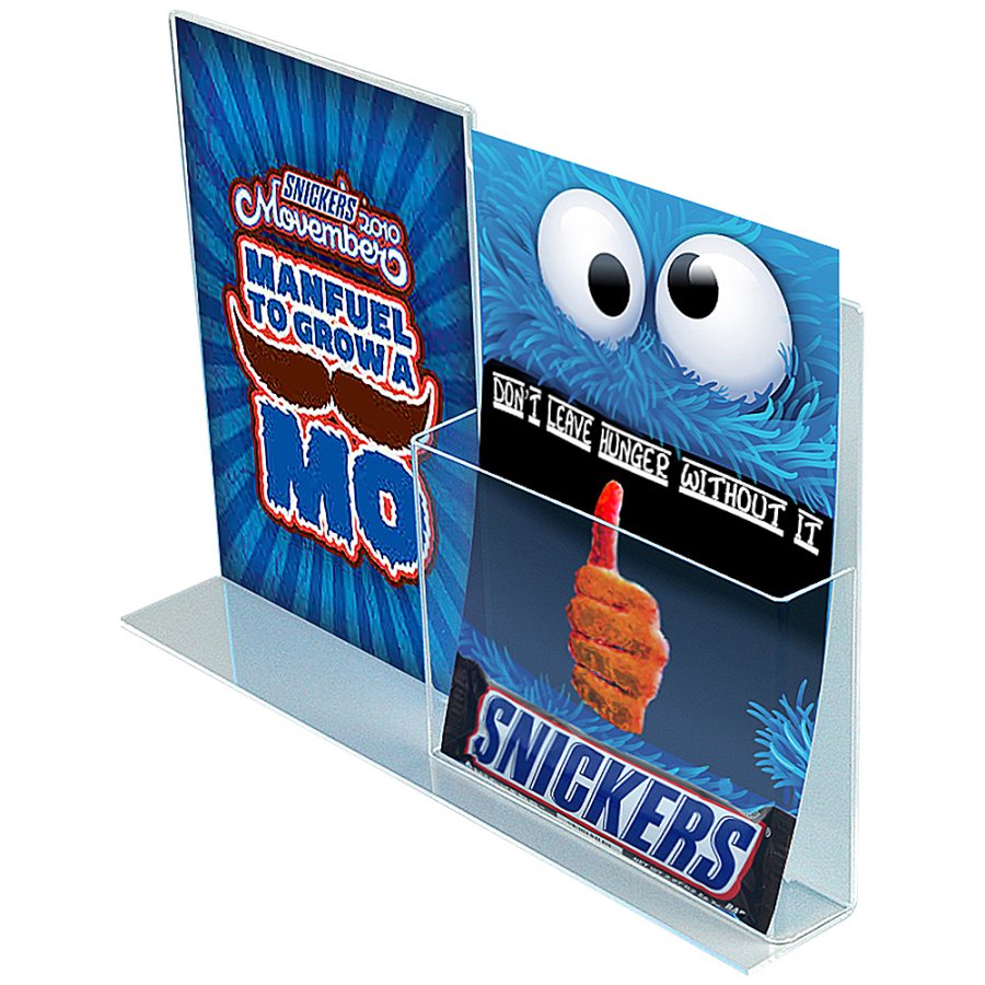 L - Menykorth&aring;llare A4 med h&aring;llare f&ouml;r A4-broschyrer vertikalt