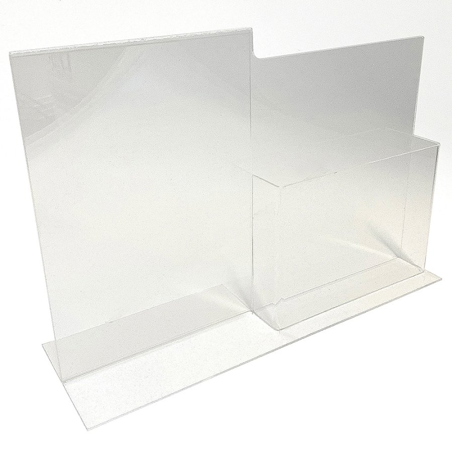 L - Menykorth&aring;llare A4 med h&aring;llare f&ouml;r A4-broschyrer vertikalt