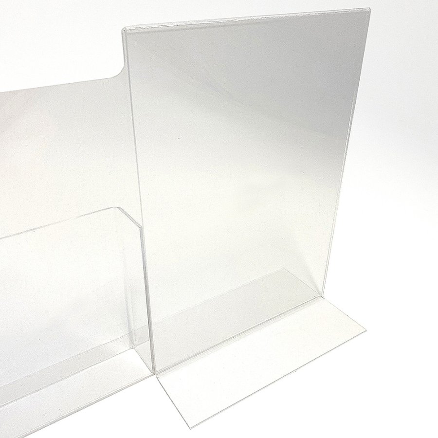 L - Menykorth&aring;llare A4 med h&aring;llare f&ouml;r A4-broschyrer vertikalt