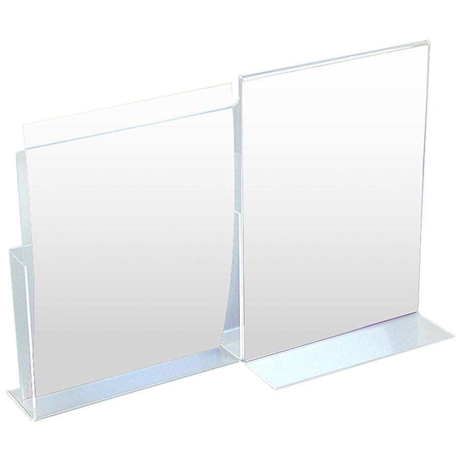 L - Menykorth&aring;llare A4 med h&aring;llare f&ouml;r A4-broschyrer vertikalt