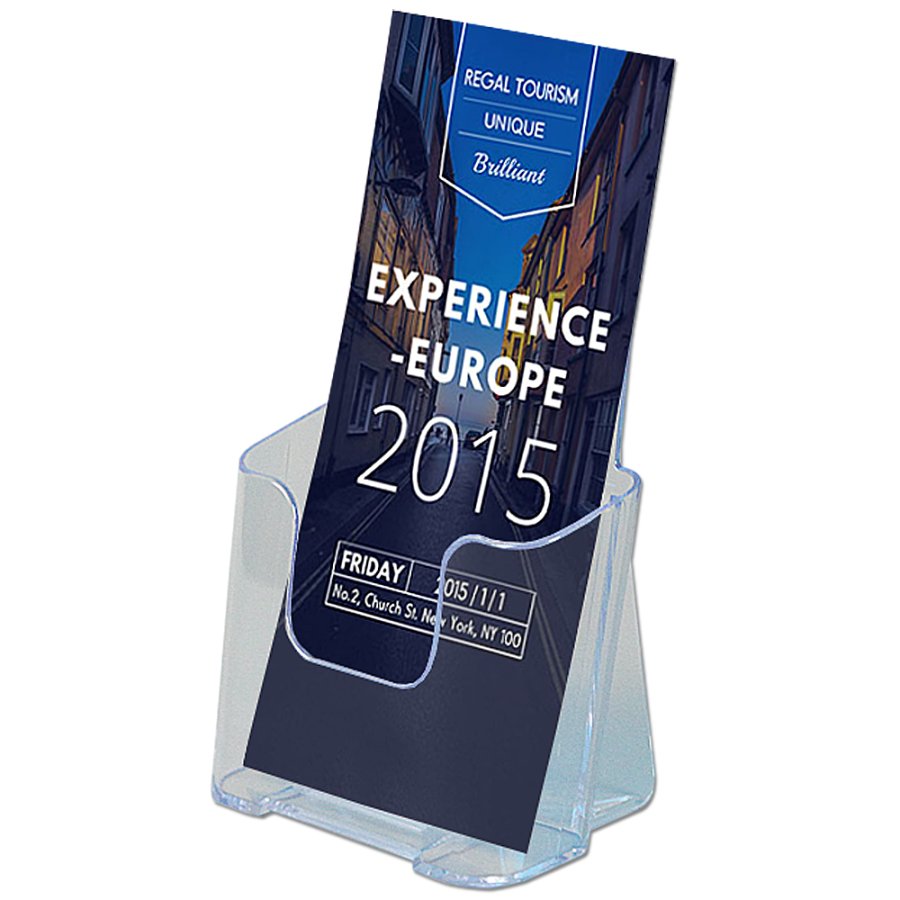 Bords- och v&auml;ggdispenser, broschyrh&aring;llare i akryl, M65/A6