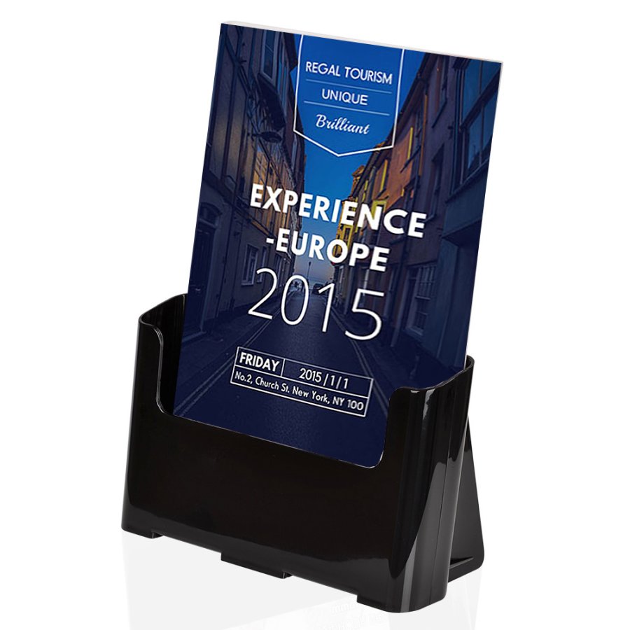 Table & Wall Dispenser, A4 akrylholder, sort