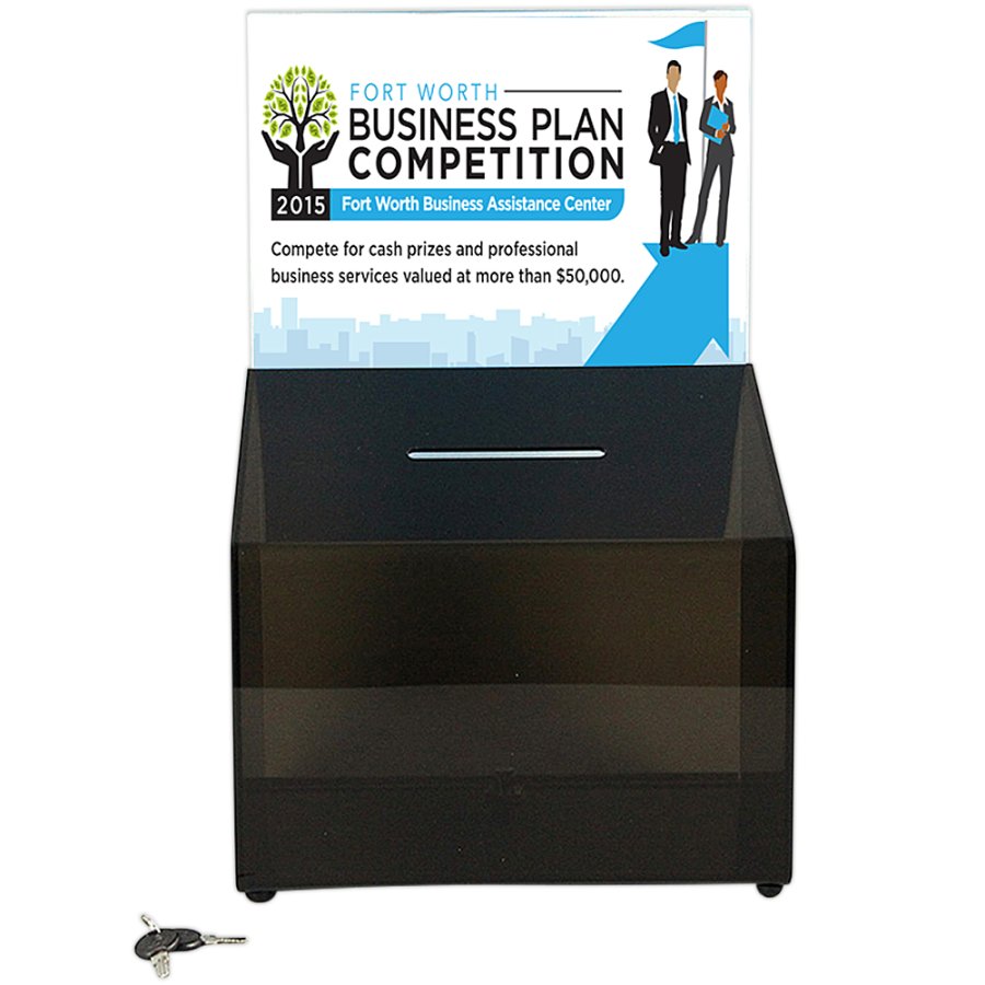 F&ouml;rslagsl&aring;da med skylth&aring;llare, svart akryl, A5 - 14,8 x 21 cm