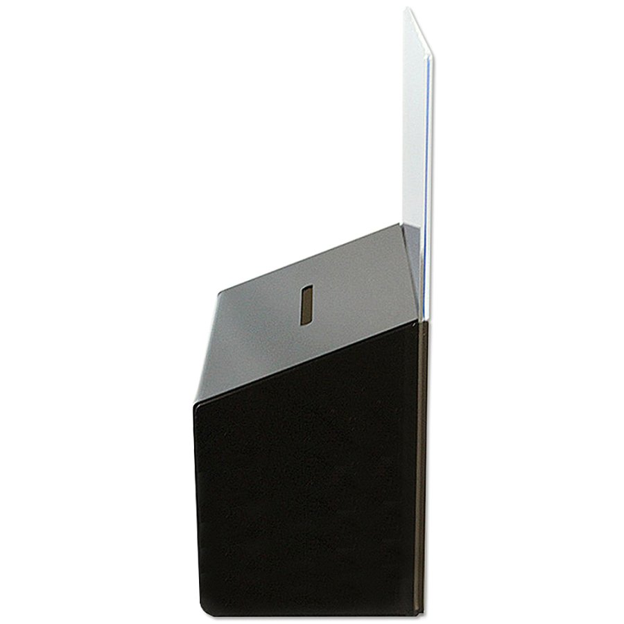 F&ouml;rslagsl&aring;da med skylth&aring;llare, svart akryl, A5 - 14,8 x 21 cm