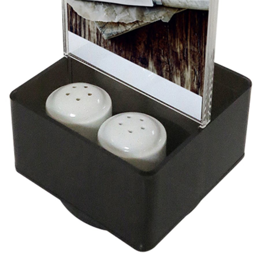 Salt & Peppar Menyh&aring;llare vertikal - 2xM65 Flyer - 9,9x21 cm - svart