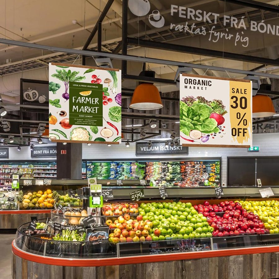 Tr&auml;affischh&auml;ngare i m&ouml;rk bok. affischtavla i tr&auml;, magnetisk - 50cm set