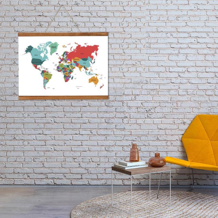 Tr&auml;affischh&auml;ngare i m&ouml;rk bok. affischtavla i tr&auml;, magnetisk - 50cm set