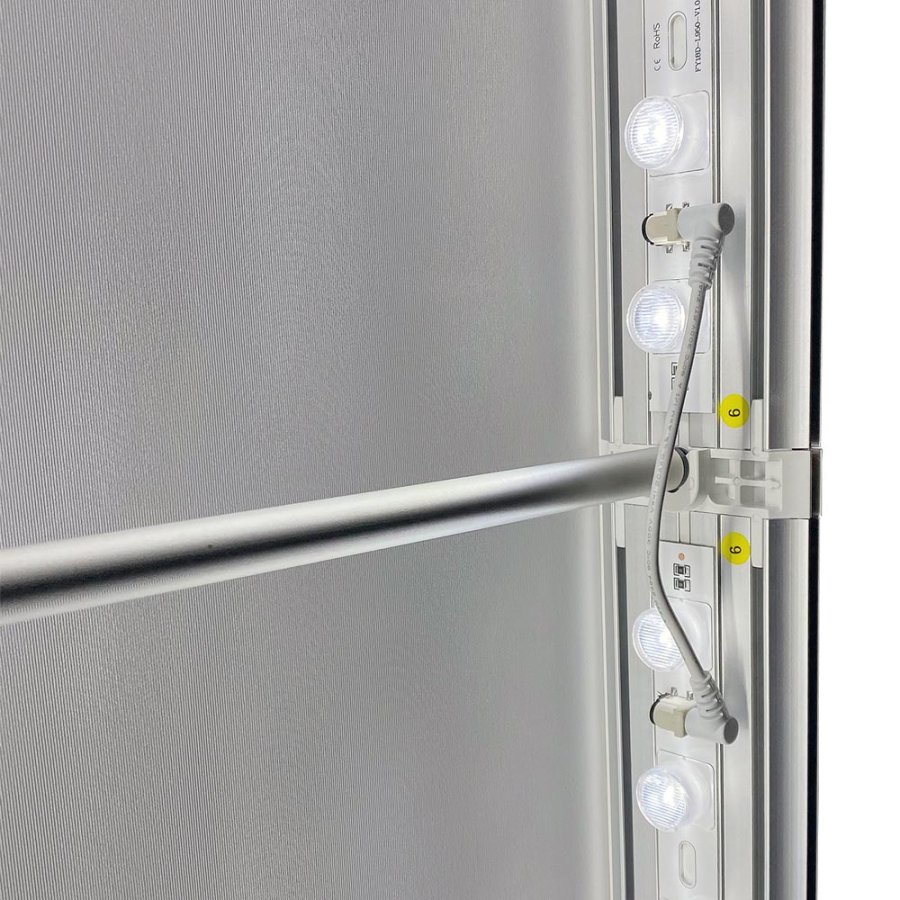 LED -Tex Light stand display dubbelsidig 100 x 200 cm