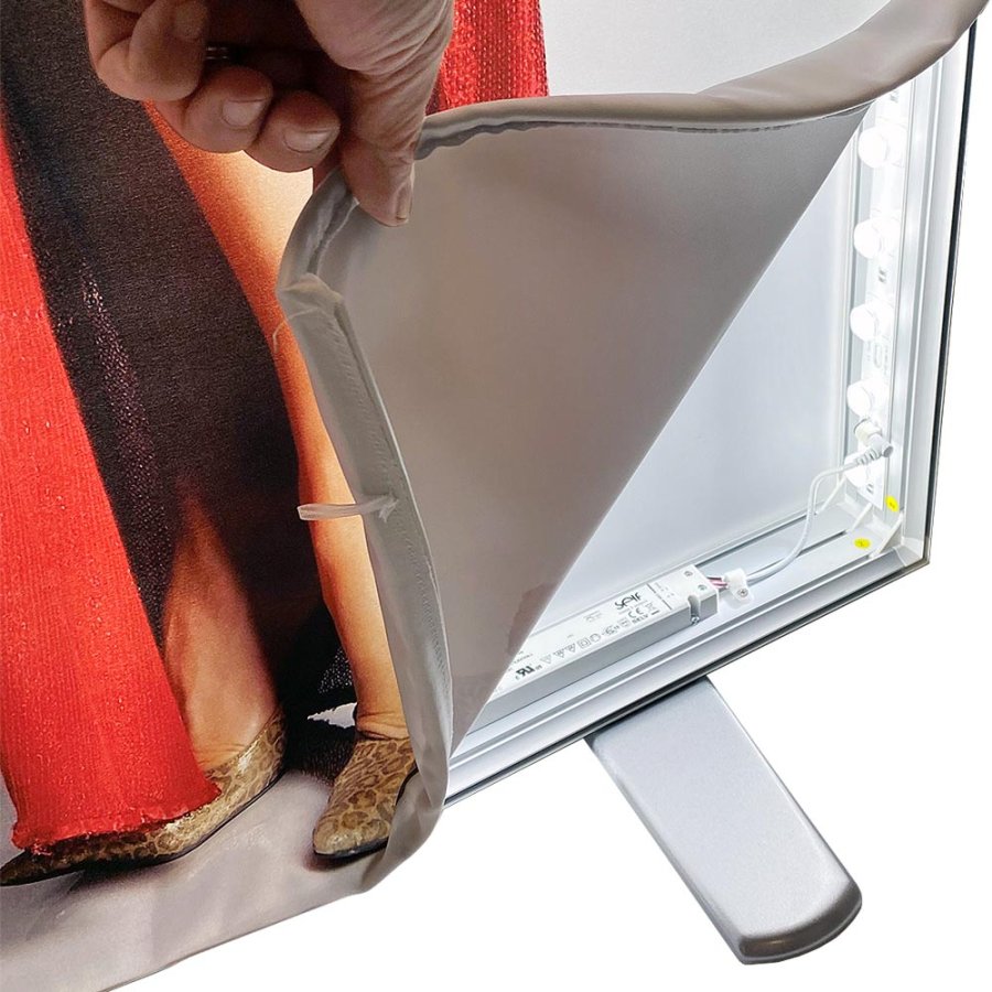 LED -Tex Light stand display dubbelsidig 100 x 200 cm