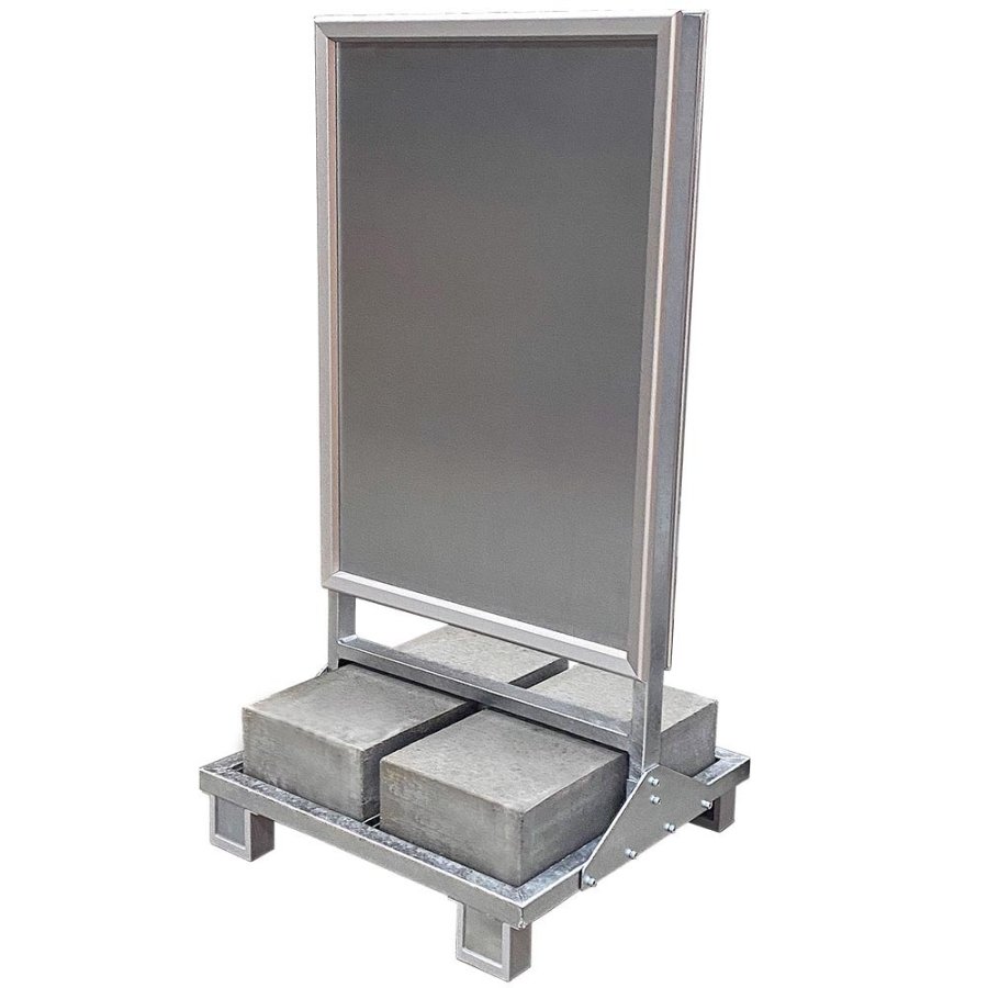 Heavy Outdoor Sign Betonstander, alu/gr&aring;, 70 x 100 cm