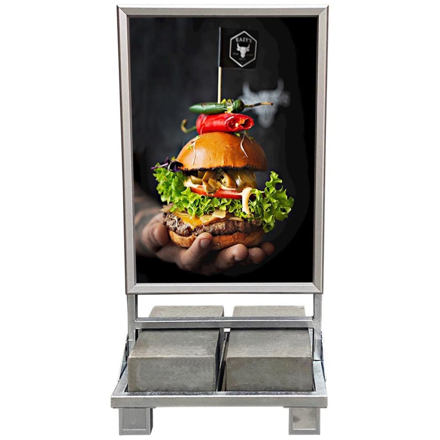 Heavy Outdoor Sign Betonstander, alu/gr&aring;, 70 x 100 cm