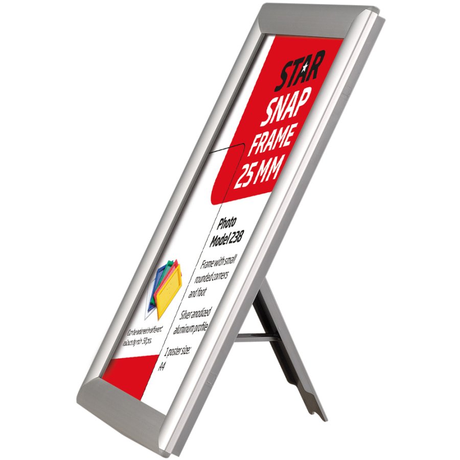 Fotosn&auml;ppramar, alu/silver, 25 mm, A4