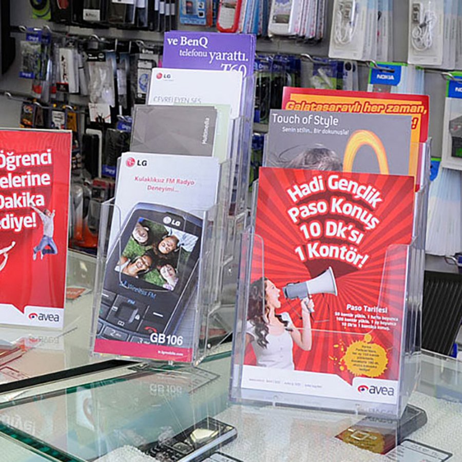 Multi Dispenser, broschyrh&aring;llare i akryl, 3 x A4