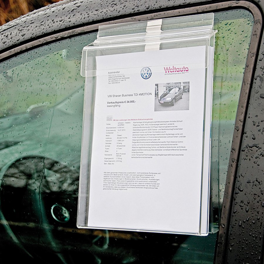 Beslag f&ouml;r utomhusbroschyrer och visitkortsh&aring;llare i akryl