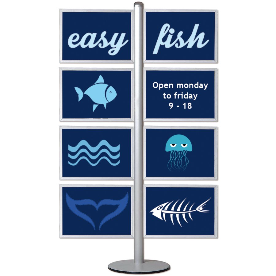 Multi Stander 14 - Dubbelsidig med 8xA3 Slid-in Horisontell