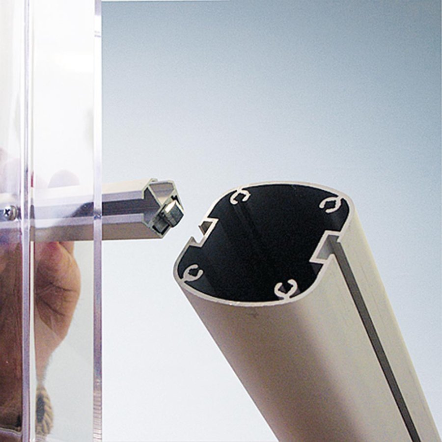 Bannerst&auml;ll, MultiStand, ensidig, 4 A4-hyllor, baner, 60 cm