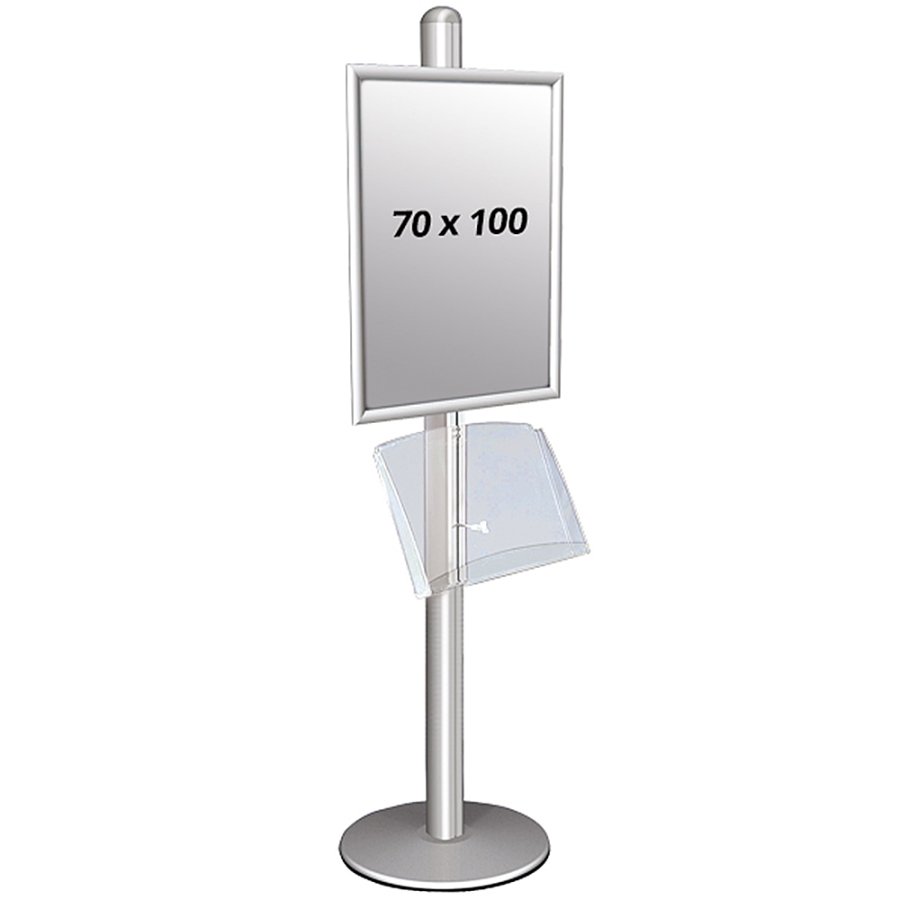 Informationsst&auml;ll, MultiStand, ensidig, Akrylhylla, Sn&auml;ppram, B1 - 70 x 100 cm