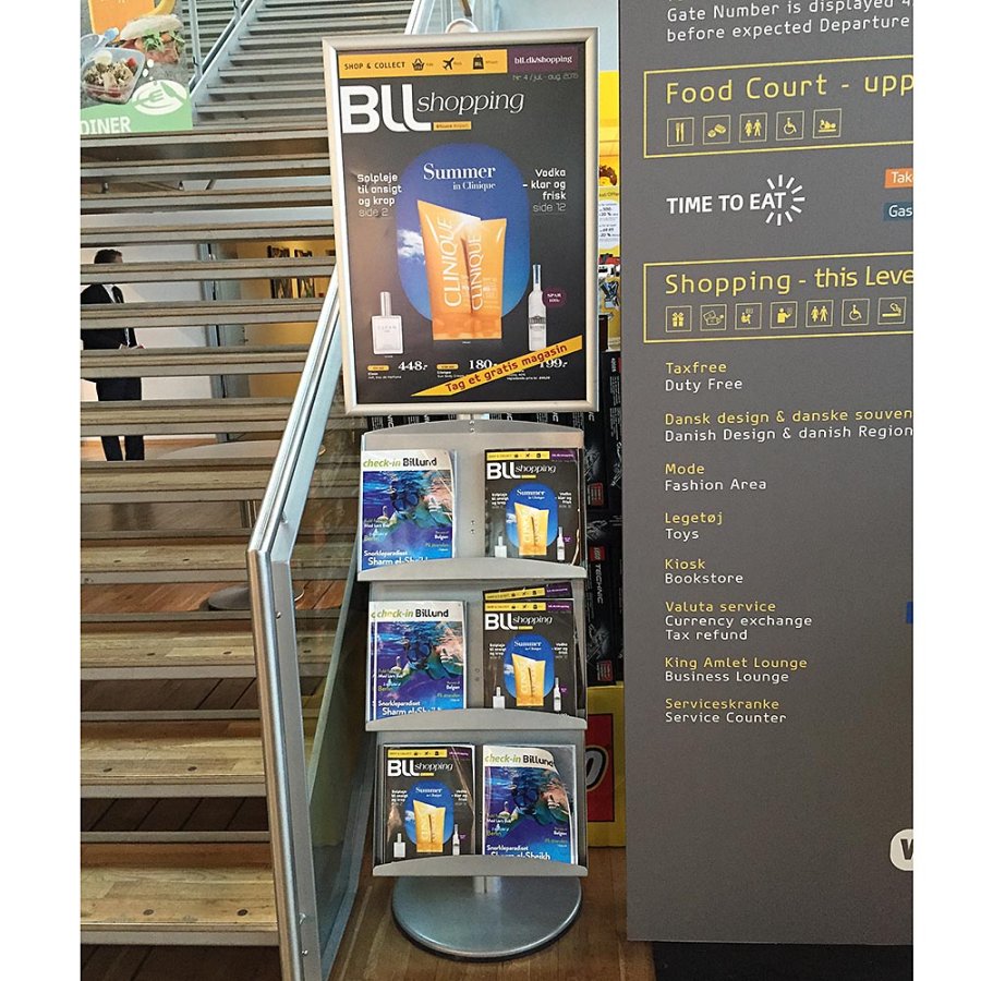 Multi Stand 4 - Dubbelsidig med 2 st&aring;lhyllor 25mm 2 x 50x70cm