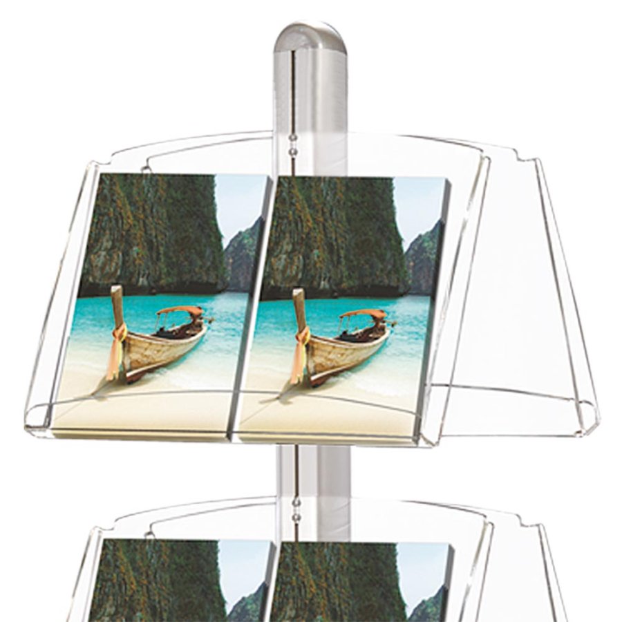 Flerstativ dubbelsidig - 6xA3 - 29,7x42 cm akrylhyllor