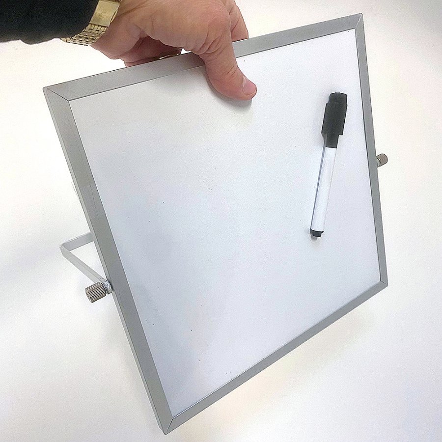 Mini Whiteboard f&ouml;r skrivbord 25 x 25 cm, Vit
