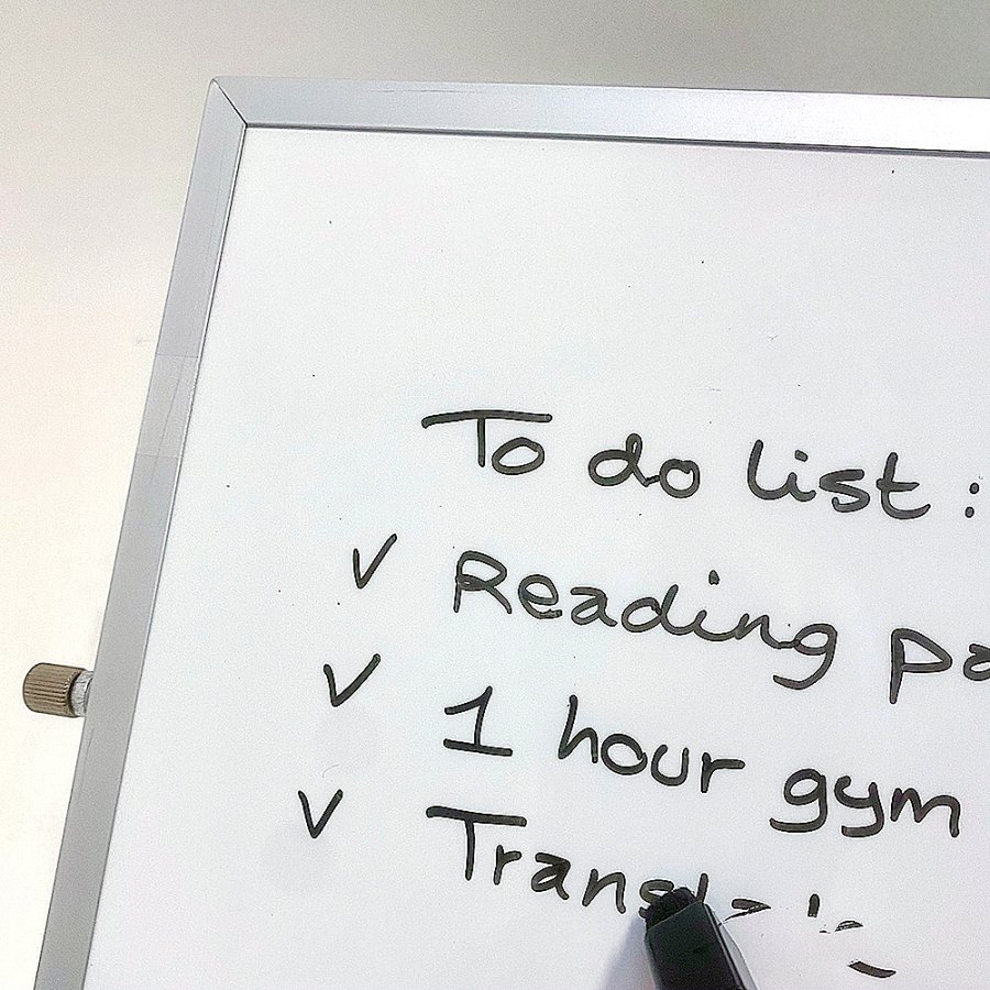 Mini Whiteboard f&ouml;r skrivbord 25 x 25 cm, Vit