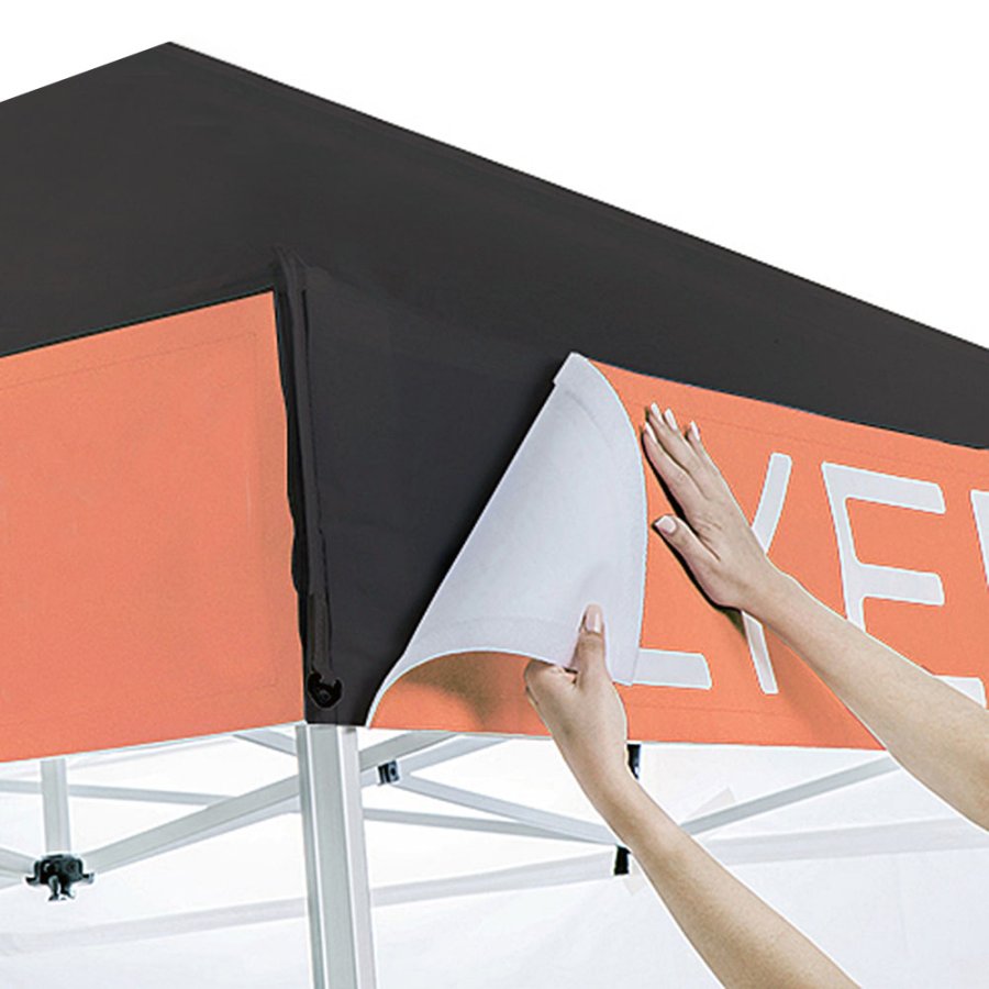 Eventt&auml;lt Lux, 2 x 2 m, alu/silver med svart topp