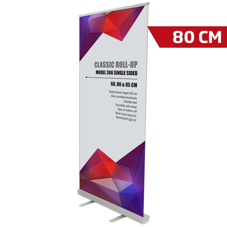 Klassisk Roll-up enkelsidig - 80x200 cm - silver