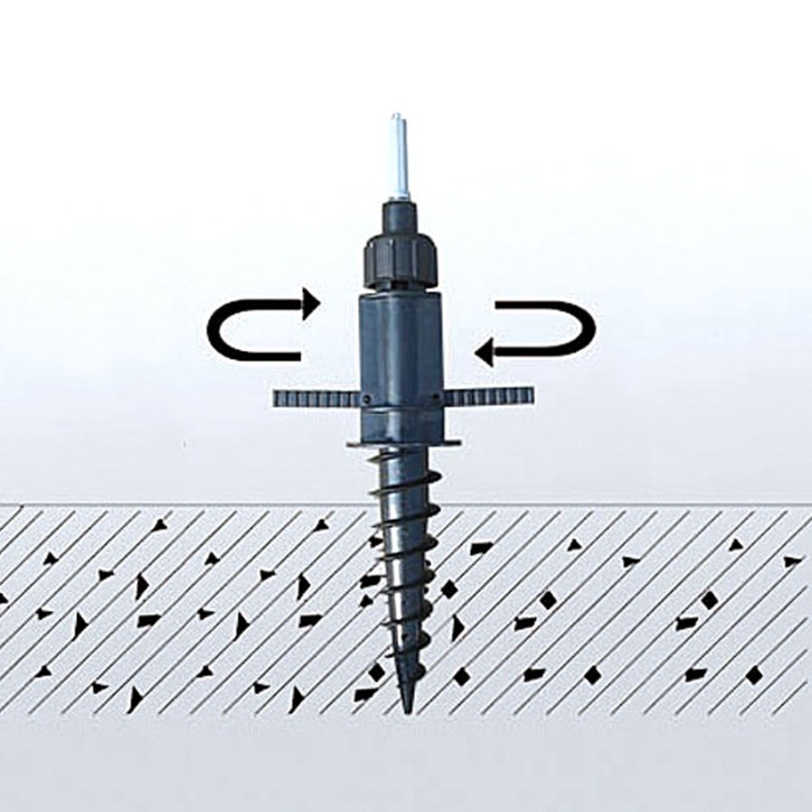 Skruvflaggabas, skruvfot f&ouml;r beachflaggaa