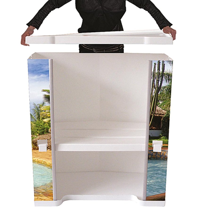 Basic Messe Disk White, med v&auml;ska