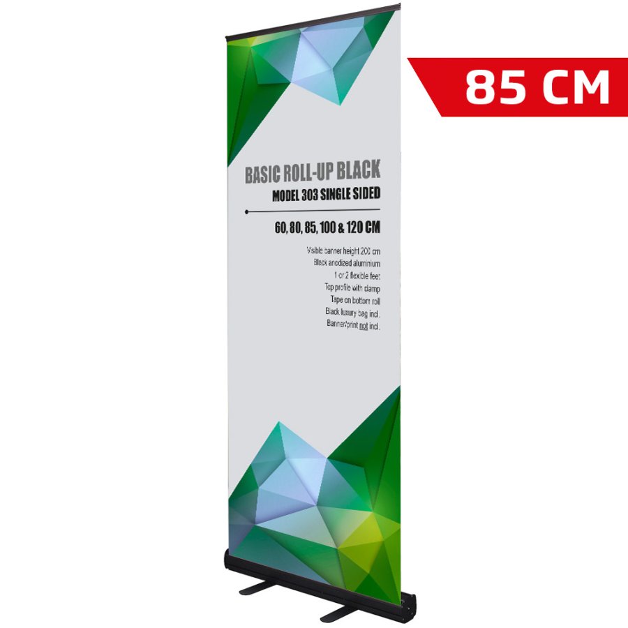 Basic Roll-up enkelsidig - 85x200 cm - svart