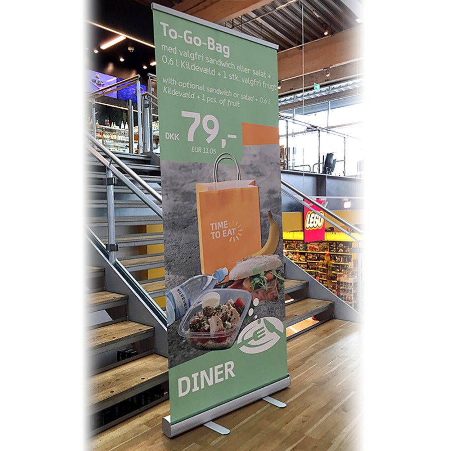 Budget Roll-up enkelsidig - 85x200 cm - silver