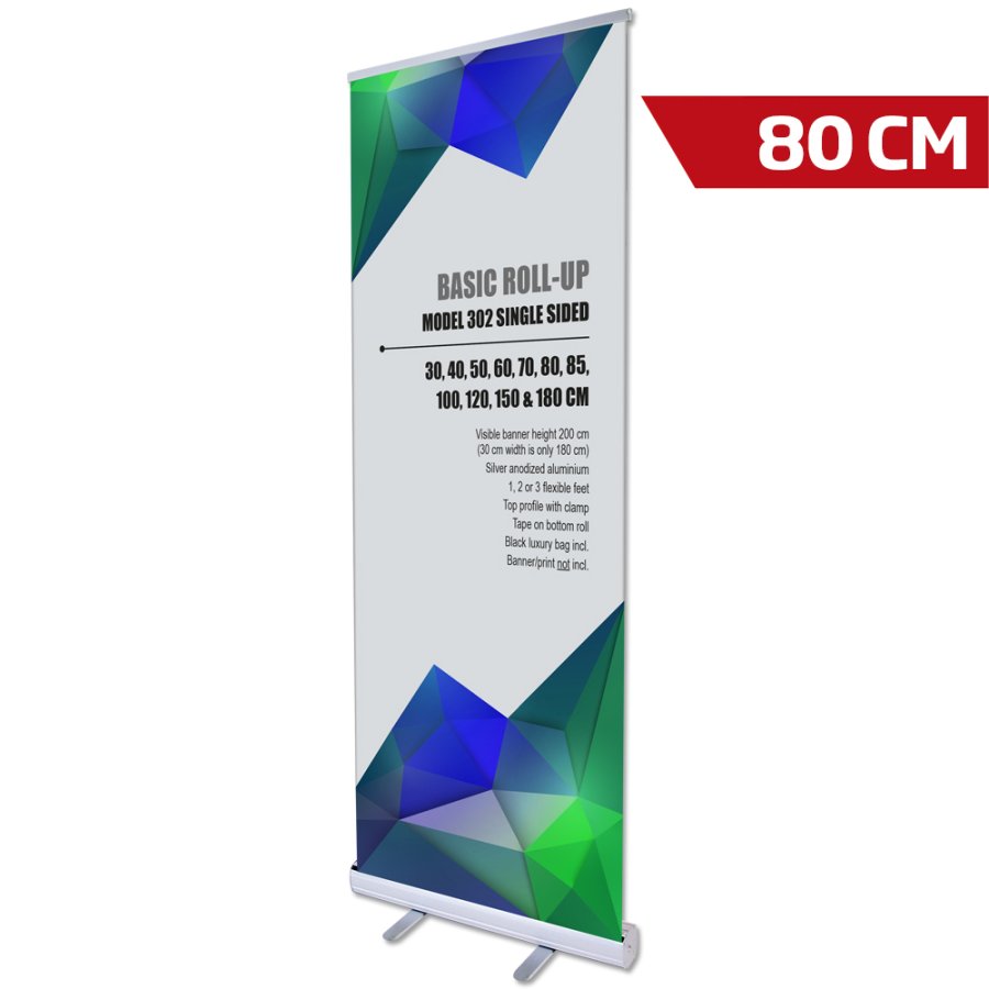 Basic Roll-up enkelsidig - 80x200 cm - silver