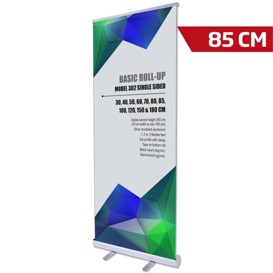 Basic Roll-up enkelsidig - 85x200 cm - silver