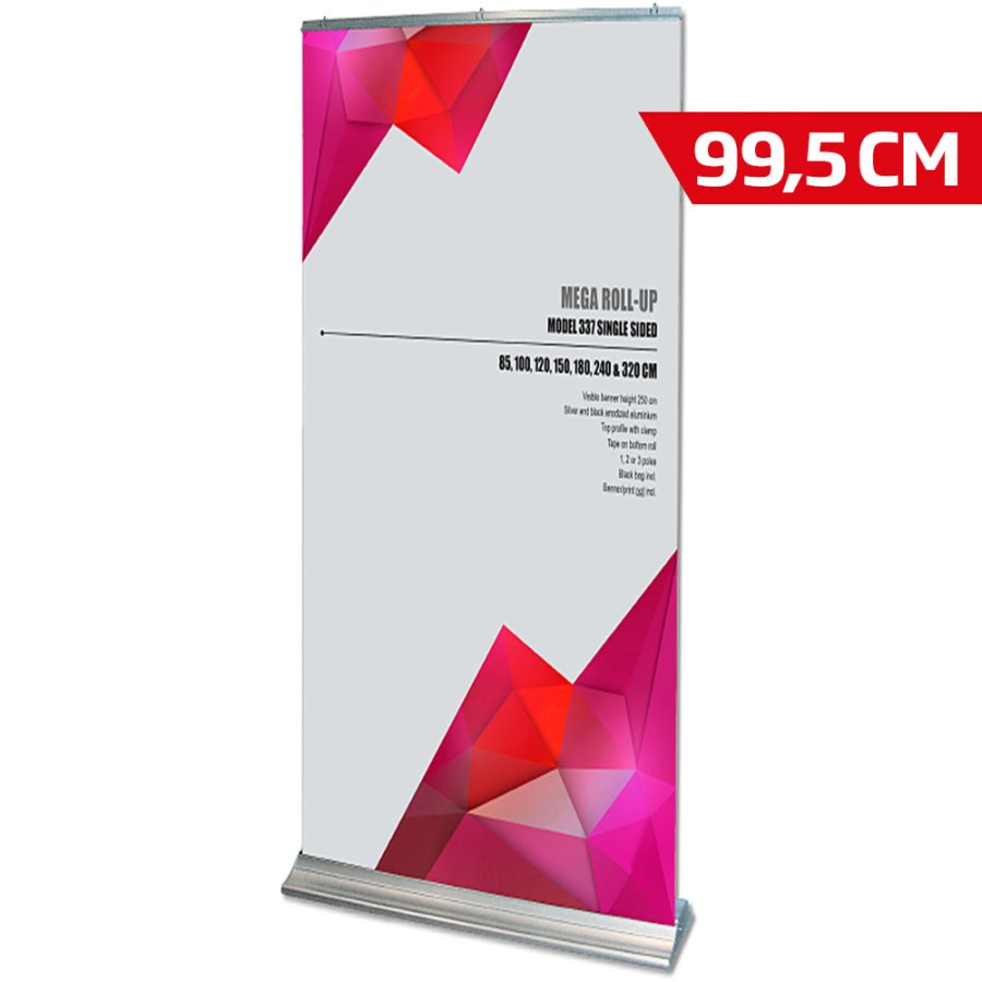 Mega Roll-up enkelsidig - 100x250 cm - silver
