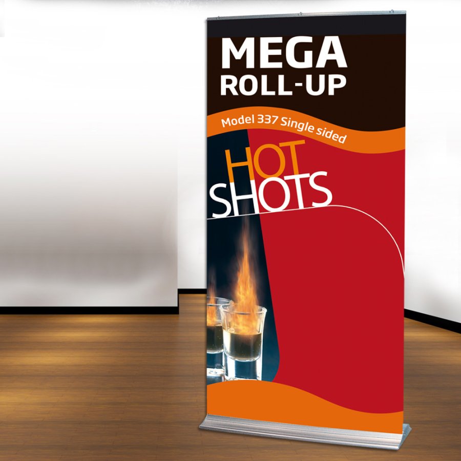 Mega Roll-up enkelsidig - 100x250 cm - silver