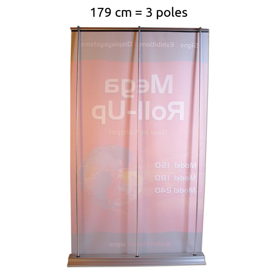 Mega Roll-up enkelsidig - 180x250 cm - silver