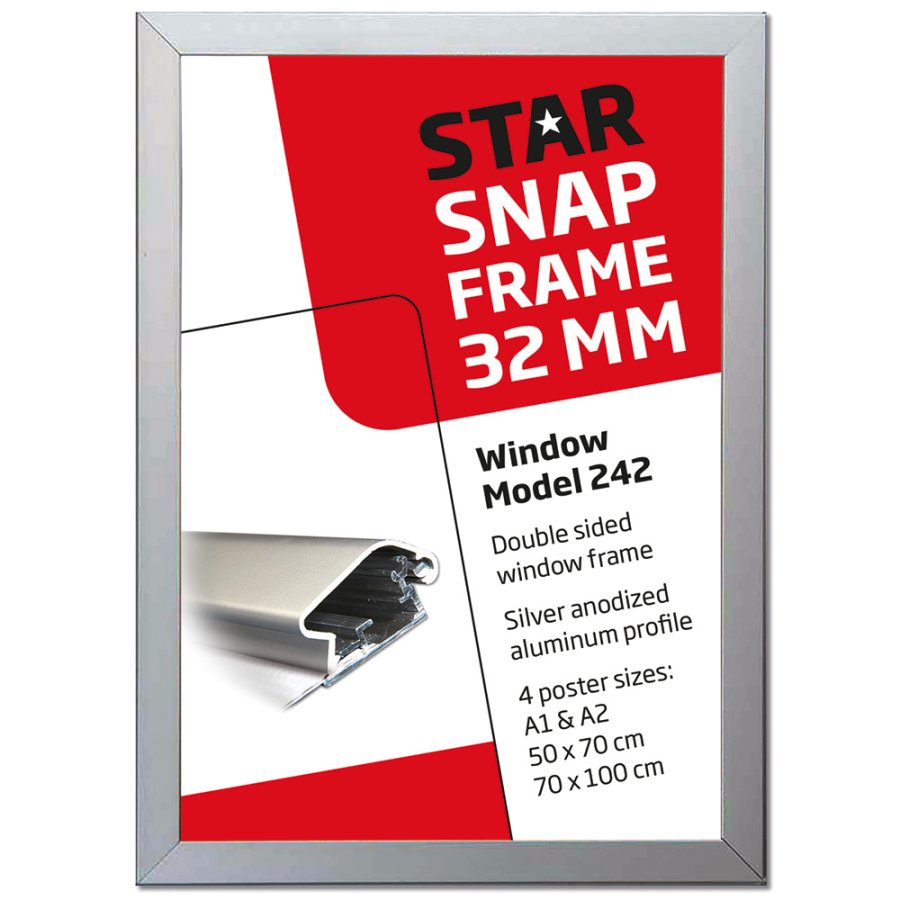 F&ouml;nster Alu sn&auml;ppram dubbelsidig - 32 mm - A1 - silver