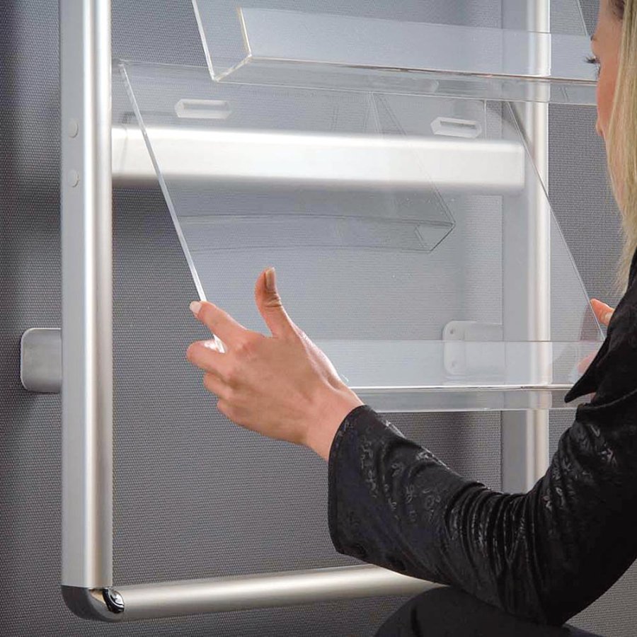 Info Line Wall Broschyrh&aring;llare f&ouml;r v&auml;gg - 8xA4 - 21x29,7 cm