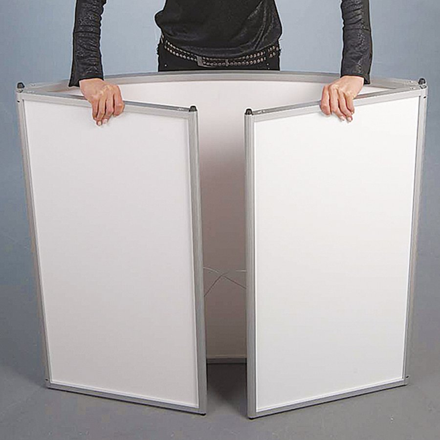 Sv&auml;ngd utst&auml;llningsdisk med bordsskiva i tr&auml;look