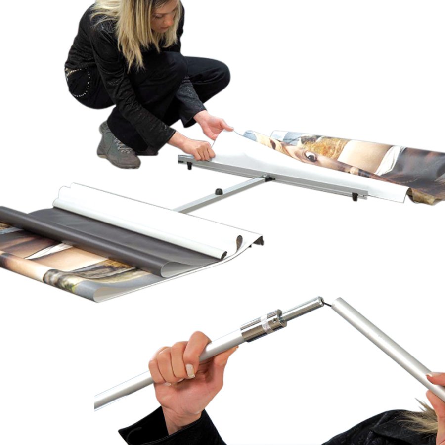 Quick Banner Dubbelsidig utan banderoll och tryck - 100x200cm