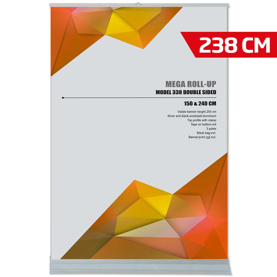 Mega Roll-up dubbelsidig - 240x250 cm - silver